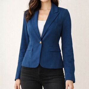 Forever 21 Blue Tailored Blazer with Notched Lapels